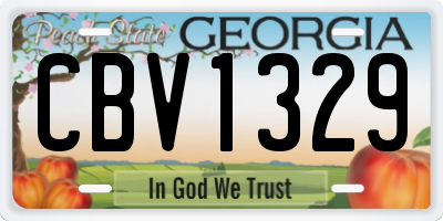 GA license plate CBV1329