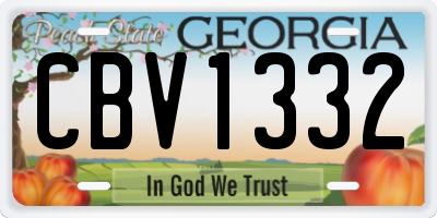 GA license plate CBV1332