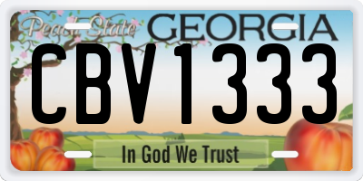 GA license plate CBV1333