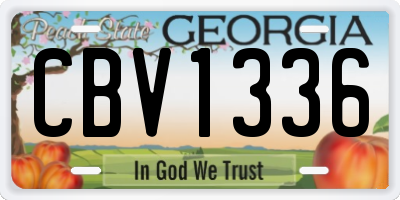 GA license plate CBV1336