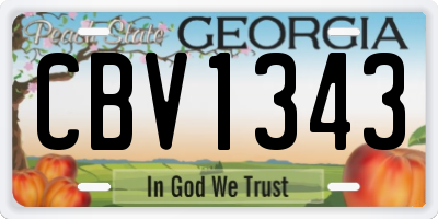 GA license plate CBV1343