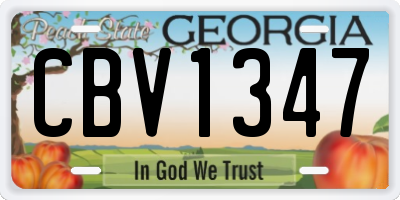 GA license plate CBV1347