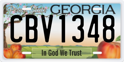 GA license plate CBV1348