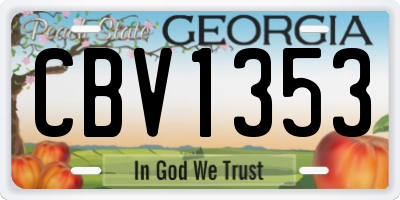 GA license plate CBV1353