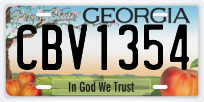GA license plate CBV1354