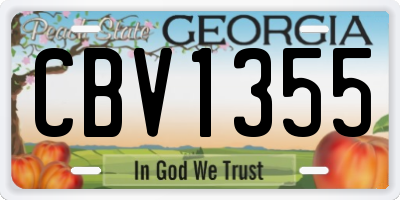 GA license plate CBV1355