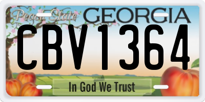 GA license plate CBV1364