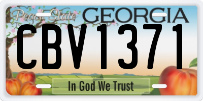 GA license plate CBV1371