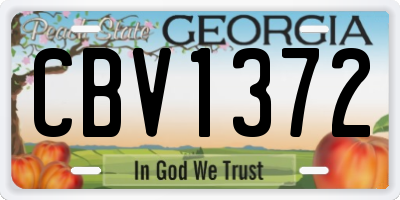 GA license plate CBV1372