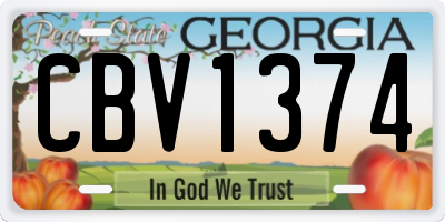GA license plate CBV1374