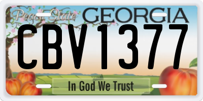 GA license plate CBV1377