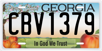 GA license plate CBV1379