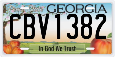 GA license plate CBV1382