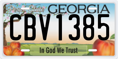 GA license plate CBV1385