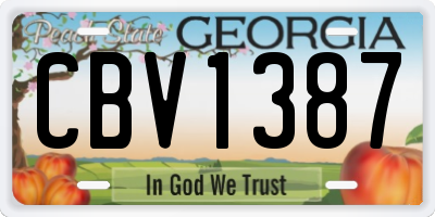 GA license plate CBV1387