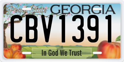 GA license plate CBV1391