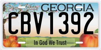 GA license plate CBV1392