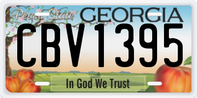 GA license plate CBV1395
