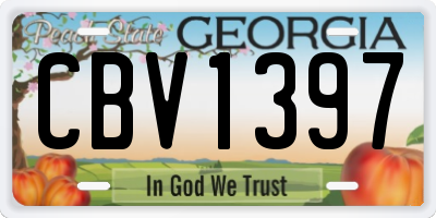 GA license plate CBV1397