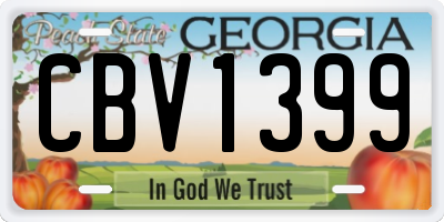 GA license plate CBV1399