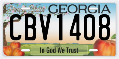 GA license plate CBV1408