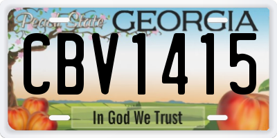 GA license plate CBV1415