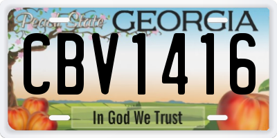 GA license plate CBV1416