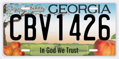 GA license plate CBV1426