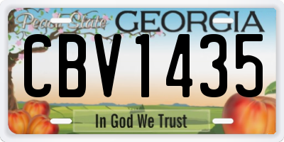 GA license plate CBV1435