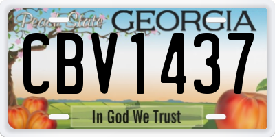 GA license plate CBV1437