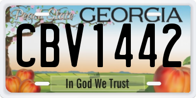 GA license plate CBV1442