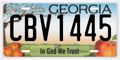 GA license plate CBV1445