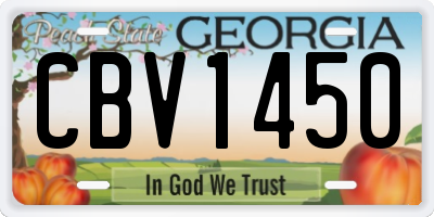 GA license plate CBV1450