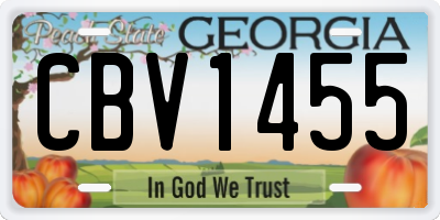 GA license plate CBV1455
