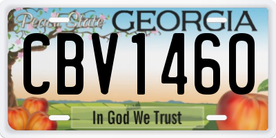 GA license plate CBV1460