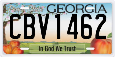 GA license plate CBV1462