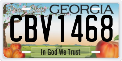 GA license plate CBV1468