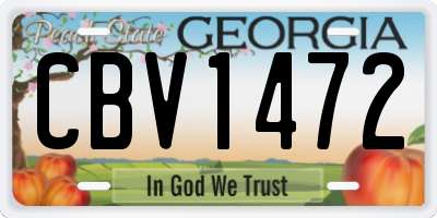 GA license plate CBV1472