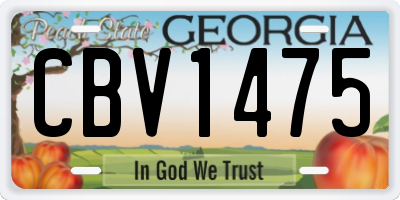 GA license plate CBV1475