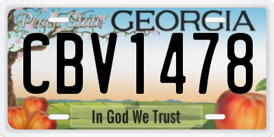 GA license plate CBV1478