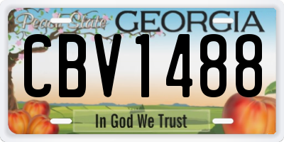 GA license plate CBV1488