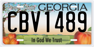 GA license plate CBV1489