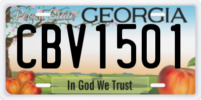 GA license plate CBV1501