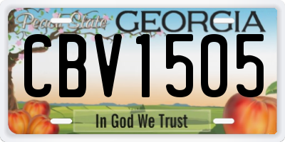 GA license plate CBV1505