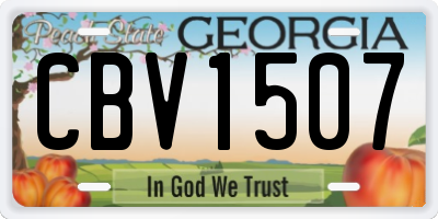GA license plate CBV1507