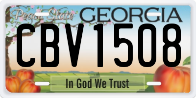 GA license plate CBV1508