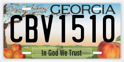 GA license plate CBV1510