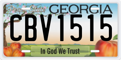 GA license plate CBV1515