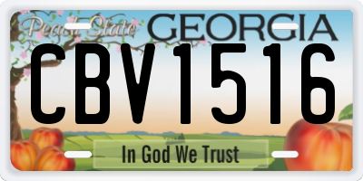 GA license plate CBV1516