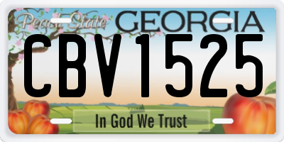 GA license plate CBV1525